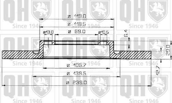 Quinton Hazell BDC3330 - Brake Disc autospares.lv