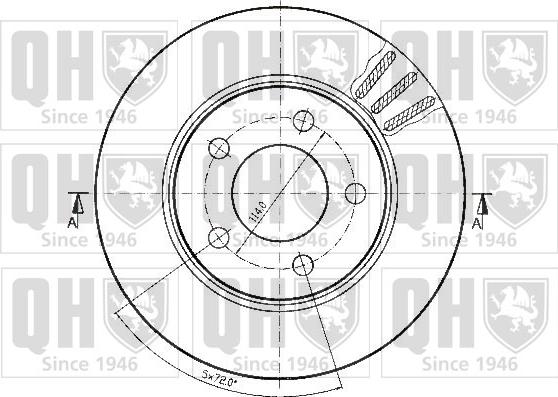 Quinton Hazell BDC3746 - Brake Disc autospares.lv