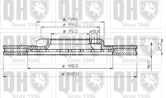 Quinton Hazell BDC3748 - Brake Disc autospares.lv