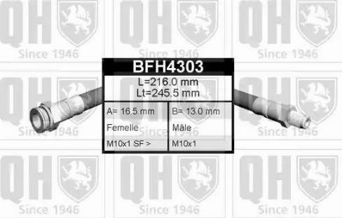 Quinton Hazell BFH4303 - Brake Hose autospares.lv