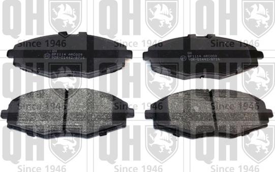 Quinton Hazell BP1114 - Brake Pad Set, disc brake autospares.lv