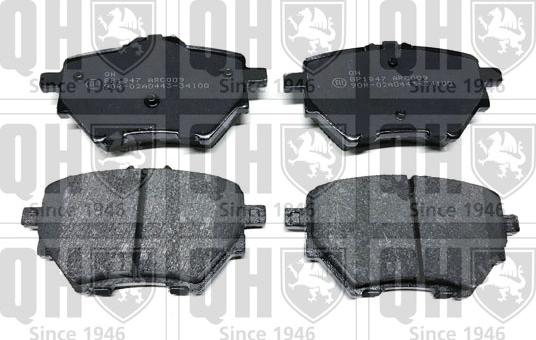 Quinton Hazell BP1847 - Brake Pad Set, disc brake autospares.lv