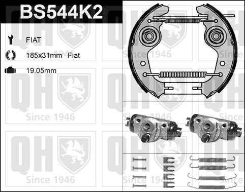 Quinton Hazell BS544K2 - Brake Shoe Set autospares.lv