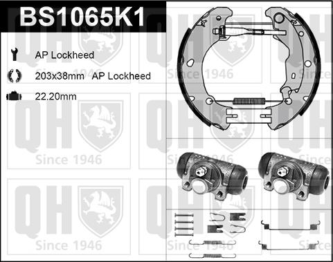 Quinton Hazell BS1065K1 - Brake Shoe Set autospares.lv