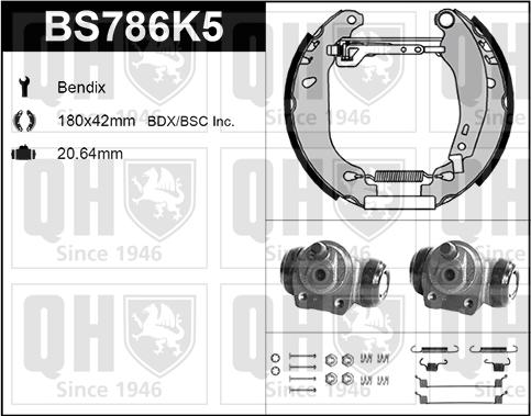 Quinton Hazell BS786K5 - Brake Shoe Set autospares.lv