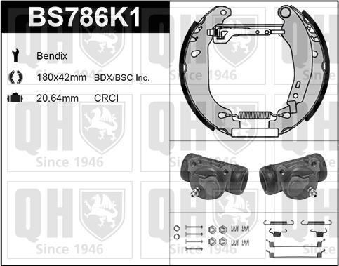 Quinton Hazell BS786K1 - Brake Shoe Set autospares.lv