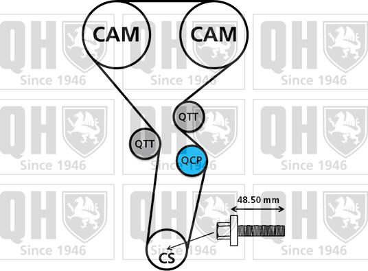 Quinton Hazell QBPK7490 - Water Pump & Timing Belt Set autospares.lv