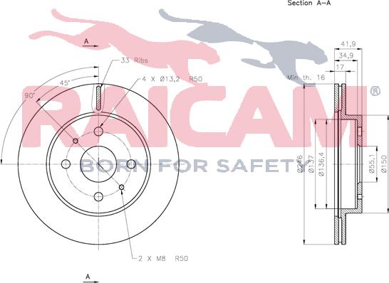 Raicam RD00992 - Brake Disc autospares.lv