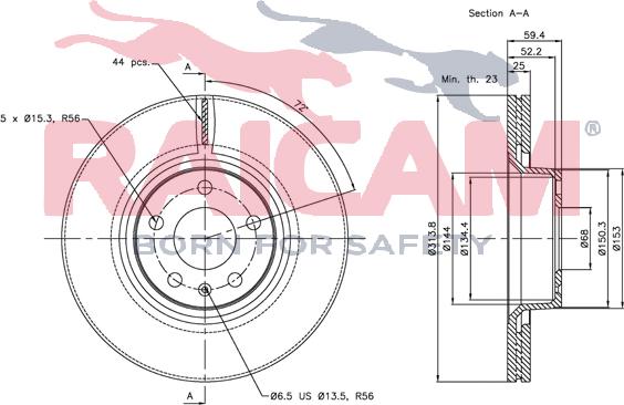 Raicam RD00924 - Brake Disc autospares.lv