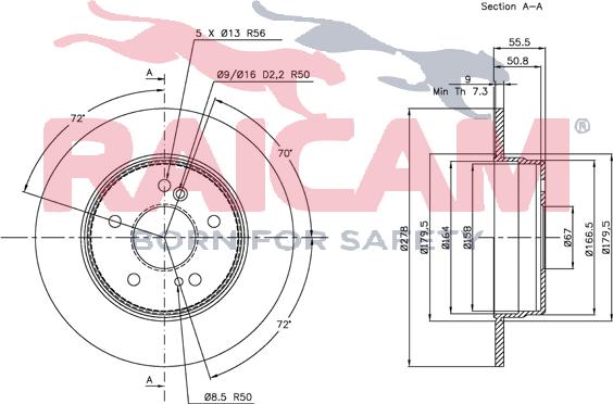 Raicam RD00444 - Brake Disc autospares.lv