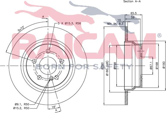 Raicam RD00476 - Brake Disc autospares.lv