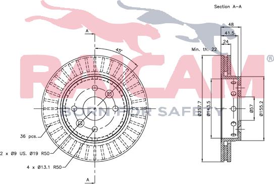 Raicam RD00546 - Brake Disc autospares.lv