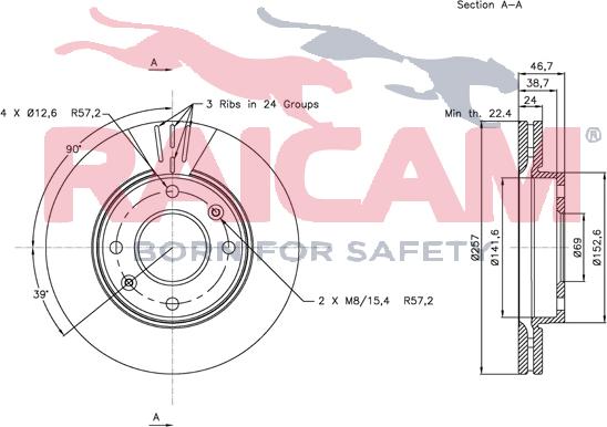 Raicam RD00515 - Brake Disc autospares.lv