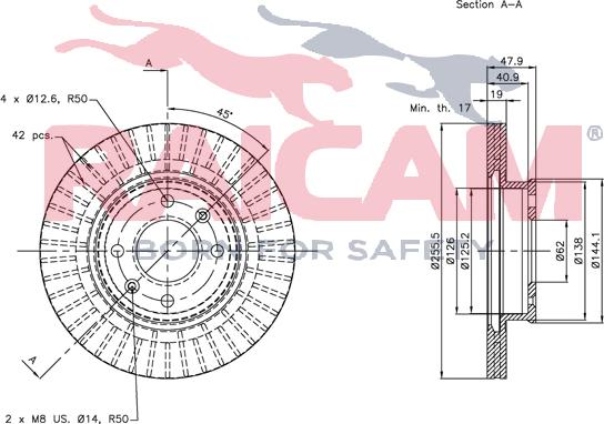 Raicam RD00522 - Brake Disc autospares.lv