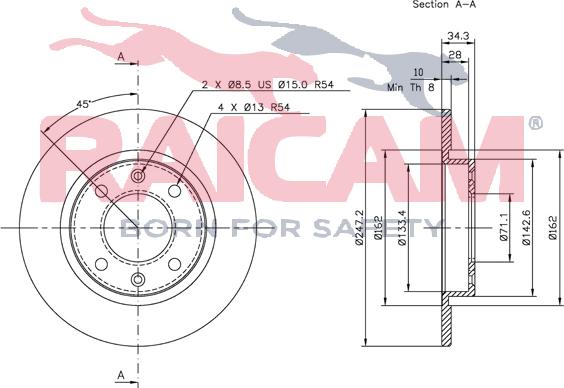 Raicam RD00630 - Brake Disc autospares.lv