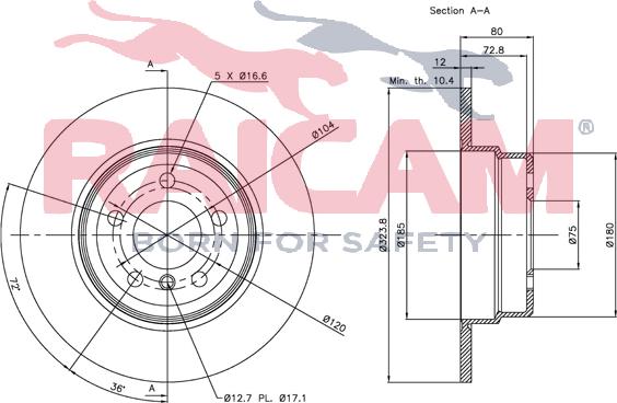 Raicam RD00073 - Brake Disc autospares.lv