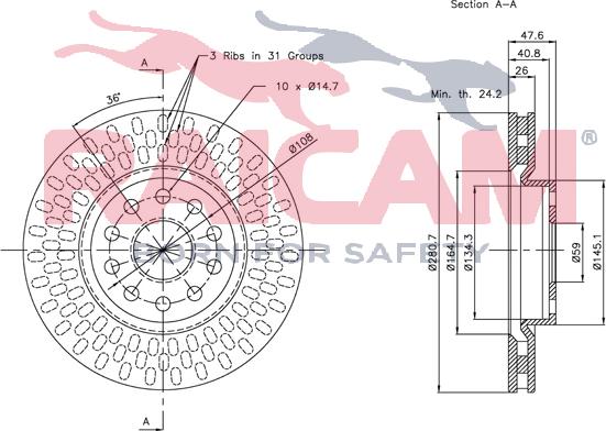 Raicam RD00199 - Brake Disc autospares.lv