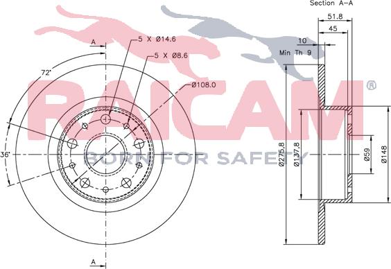 Raicam RD00198 - Brake Disc autospares.lv