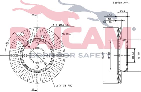 Raicam RD00143 - Brake Disc autospares.lv