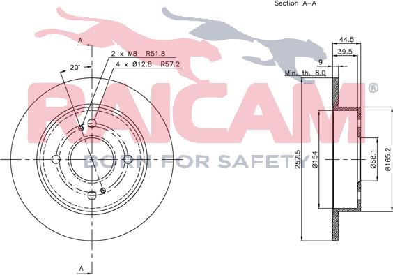 Raicam RD00159 - Brake Disc autospares.lv