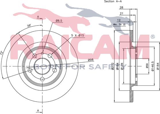 Raicam RD00120 - Brake Disc autospares.lv