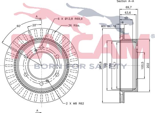 Raicam RD00174 - Brake Disc autospares.lv