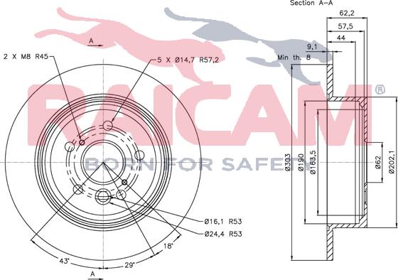 Raicam RD00818 - Brake Disc autospares.lv