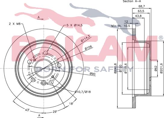 Raicam RD00820 - Brake Disc autospares.lv