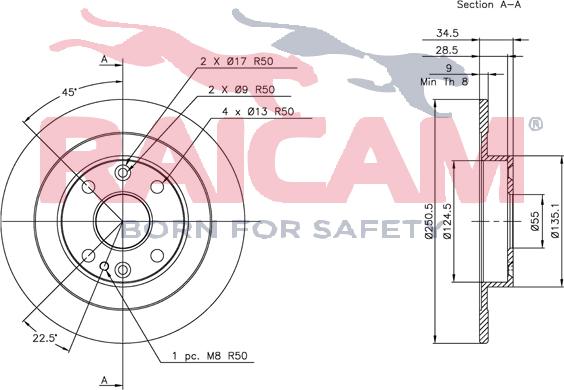 Raicam RD00393 - Brake Disc autospares.lv