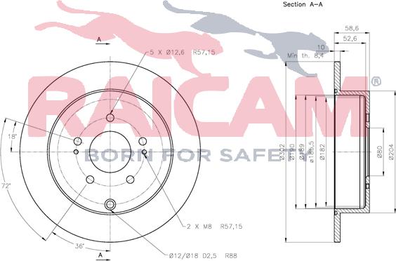 Raicam RD00368 - Brake Disc autospares.lv