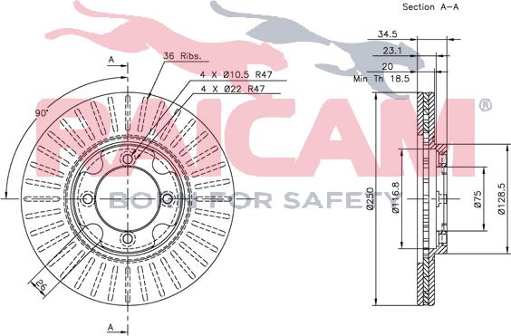 Raicam RD00381 - Brake Disc autospares.lv