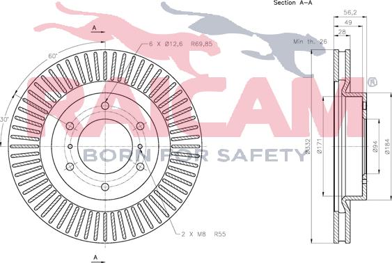 Raicam RD00370 - Brake Disc autospares.lv