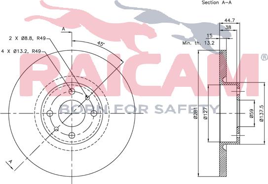 Raicam RD00201 - Brake Disc autospares.lv