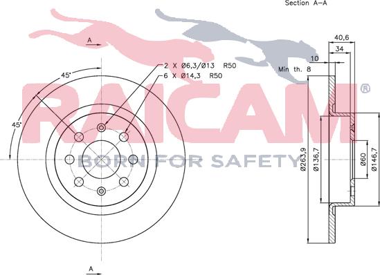 Raicam RD00213 - Brake Disc autospares.lv