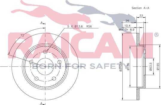 Raicam RD00235 - Brake Disc autospares.lv