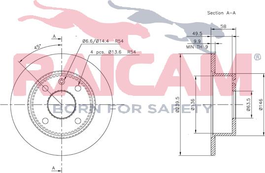 Raicam RD00229 - Brake Disc autospares.lv