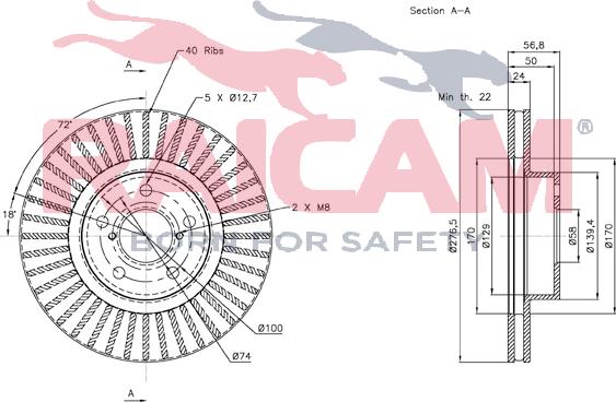 Raicam RD00754 - Brake Disc autospares.lv