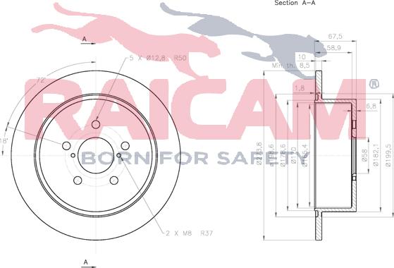 Raicam RD00762 - Brake Disc autospares.lv