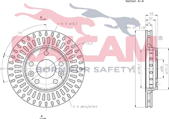 Raicam RD00704 - Brake Disc autospares.lv