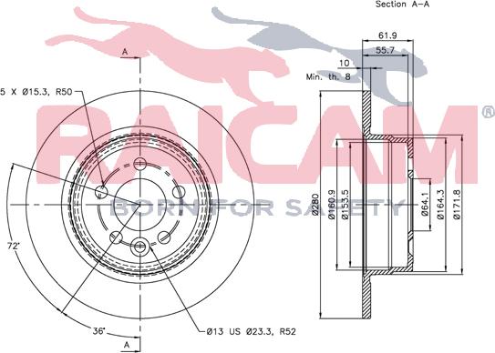 Raicam RD00720 - Brake Disc autospares.lv