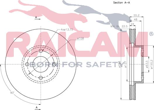 Raicam RD01467 - Brake Disc autospares.lv