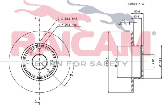 Raicam RD01053 - Brake Disc autospares.lv