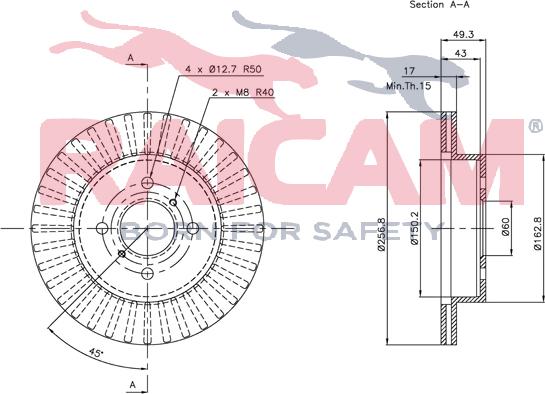 Raicam RD01003 - Brake Disc autospares.lv