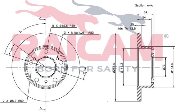 Raicam RD01034 - Brake Disc autospares.lv