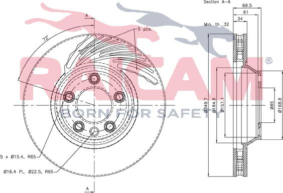Raicam RD01109 - Brake Disc autospares.lv