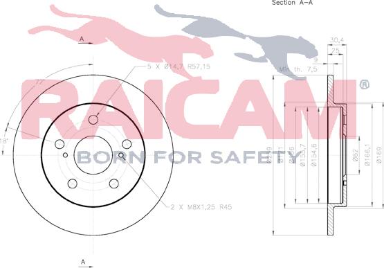 Raicam RD01101 - Brake Disc autospares.lv