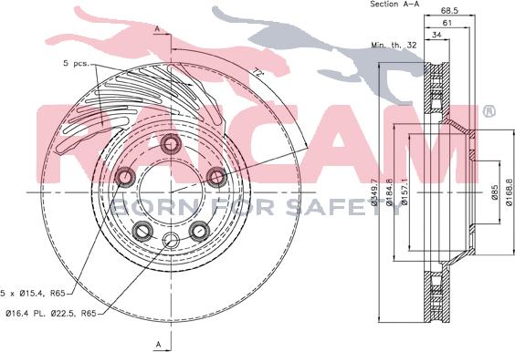 Raicam RD01111 - Brake Disc autospares.lv