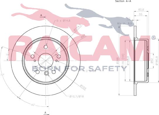 Raicam RD01183 - Brake Disc autospares.lv