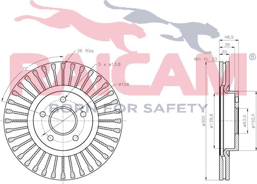 Raicam RD01395 - Brake Disc autospares.lv