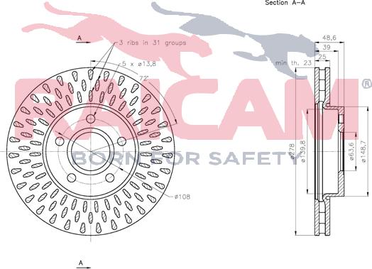 Raicam RD01332 - Brake Disc autospares.lv